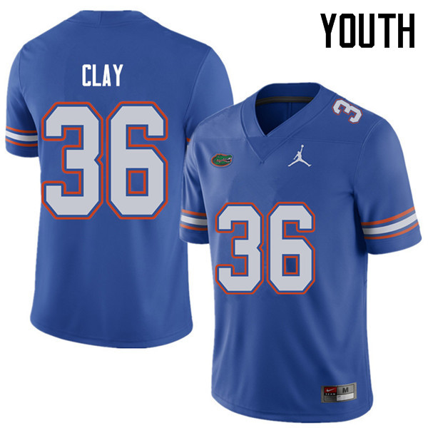 Jordan Brand Youth #36 Robert Clay Florida Gators College Football Jerseys Sale-Royal